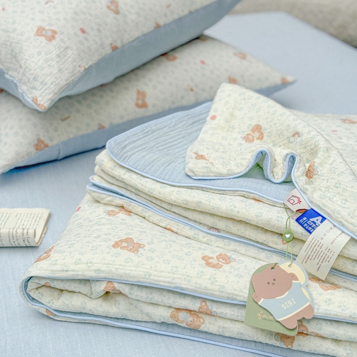 91家纺网 家纺一手货源 找家纺 木楌家居 2026年新款全棉皱皱纱夏被夏凉被空调被夏被四件套 乔木