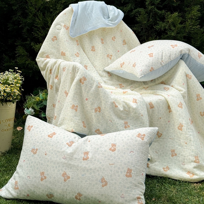 91家纺网 家纺一手货源 找家纺 木楌家居 2026年新款全棉皱皱纱夏被夏凉被空调被夏被四件套 乔木