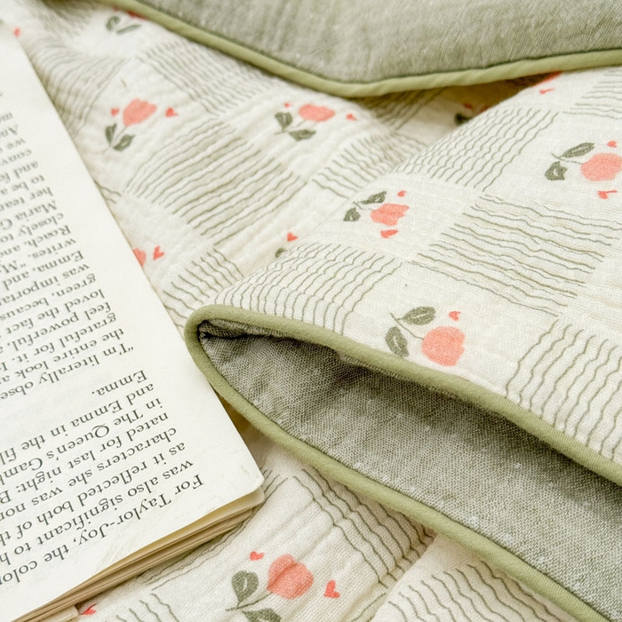 91家纺网 家纺一手货源 找家纺 木楌家居 2026年新款全棉皱皱纱夏被夏凉被空调被夏被四件套 芮瑶