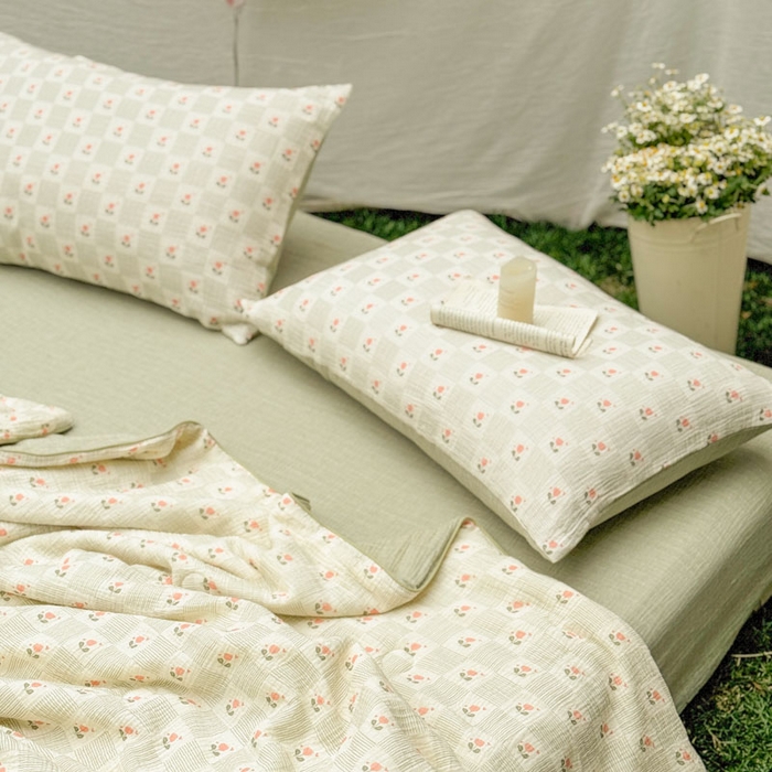 91家纺网 家纺一手货源 找家纺 （总）木楌家居 2026年新款全棉皱皱纱夏被夏凉被空调被夏被四件套