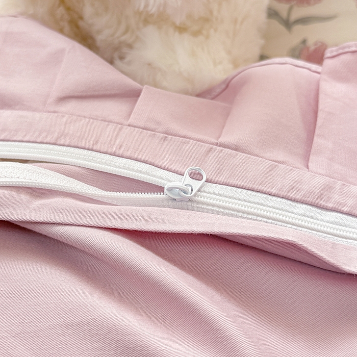 91家纺网 家纺一手货源 找家纺 缦彩 2026新款纯棉花卉公主风大花边床裙四件套 时花令-红