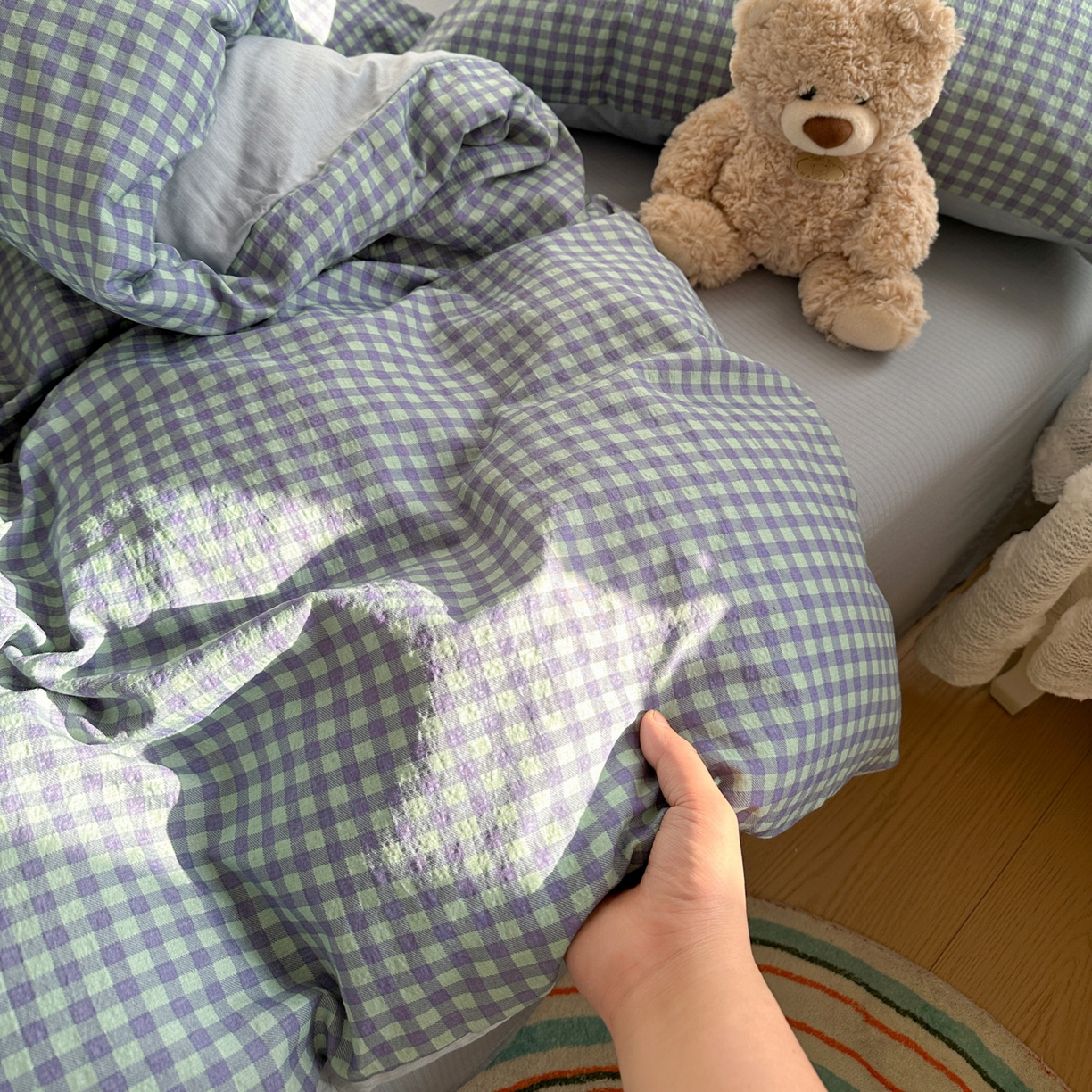 91家纺网 家纺一手货源 找家纺 （总）赫然家纺 2026春夏新款云感皱皱纱单枕套 枕套单件