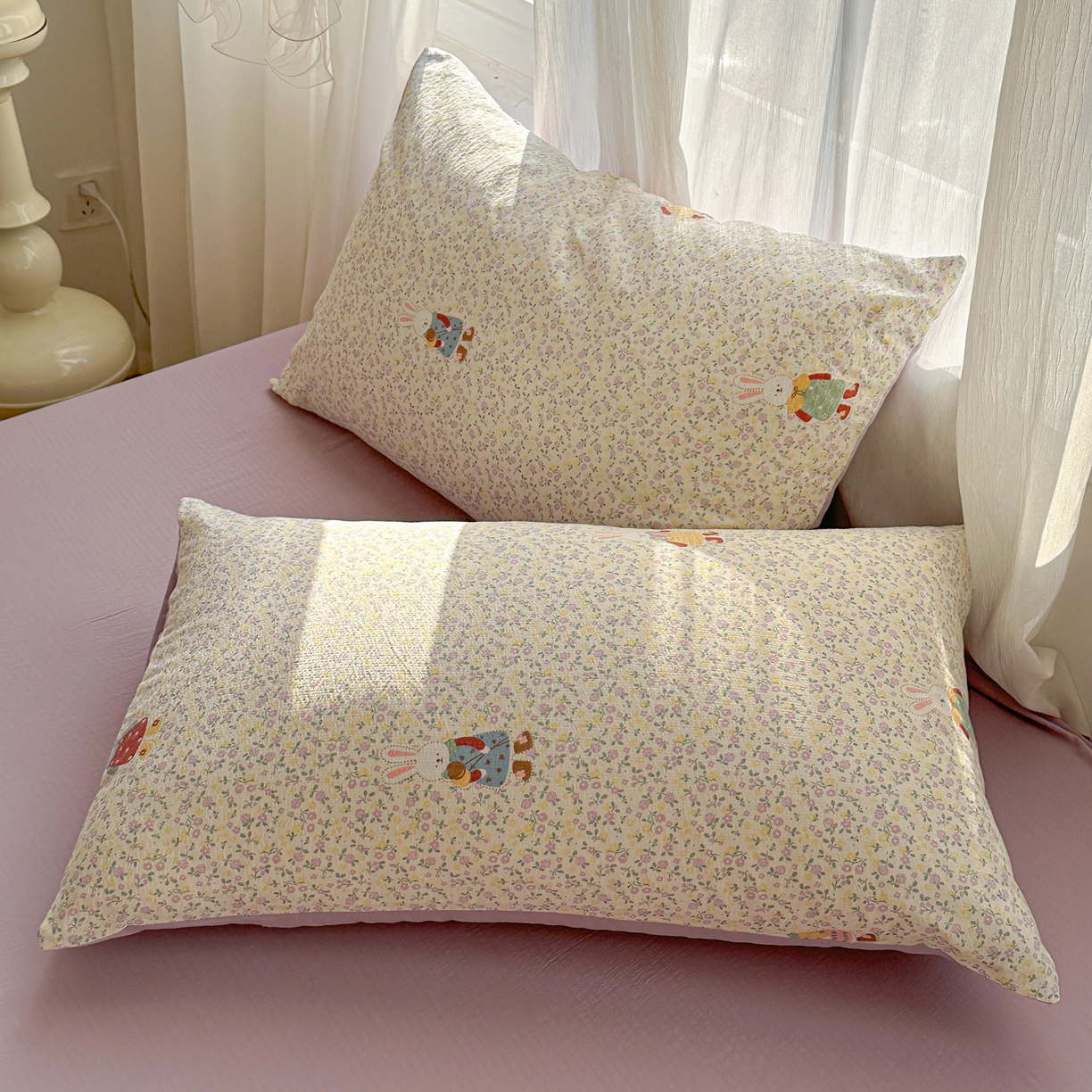 91家纺网 家纺一手货源 找家纺 （总）赫然家纺 2026春夏新款云感皱皱纱单枕套 枕套单件