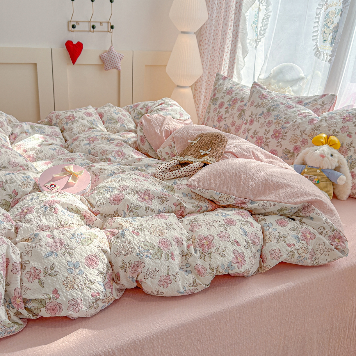 91家纺网 家纺一手货源 找家纺 （总）竹合家纺 2026春夏新品高克重A类泡芙纱泡泡皱皱纱四件套