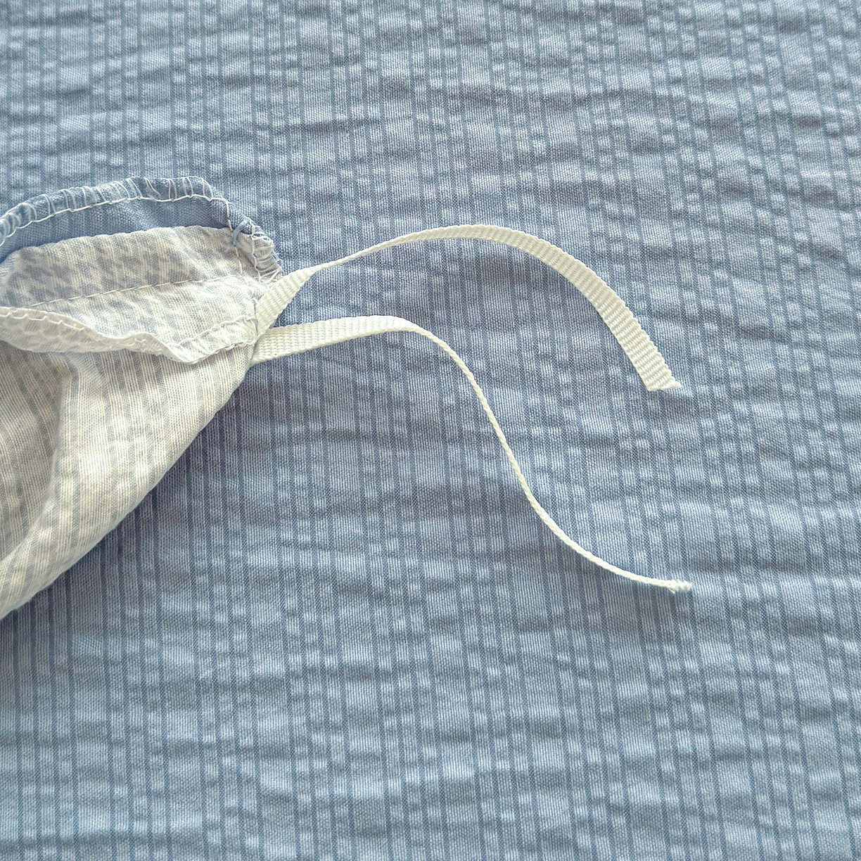 91家纺网 家纺一手货源 找家纺 竹合家纺 2026春夏新品高克重A类泡芙纱泡泡皱皱纱四件套 禾里