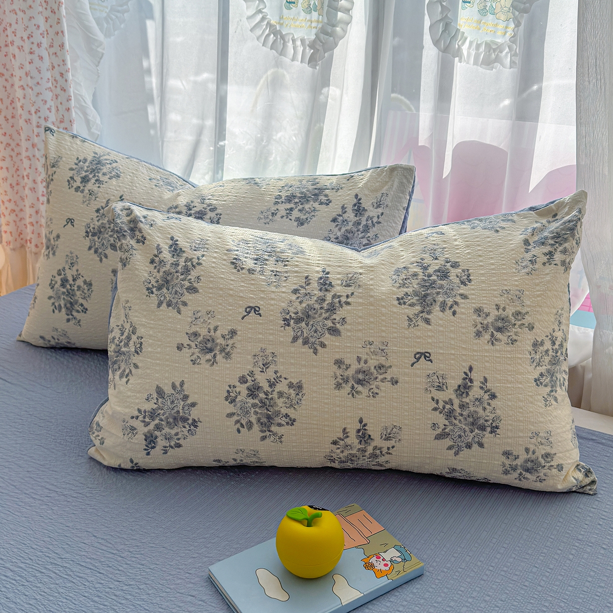 91家纺网 家纺一手货源 找家纺 竹合家纺 2026春夏新品高克重A类泡芙纱泡泡皱皱纱四件套 西雅图