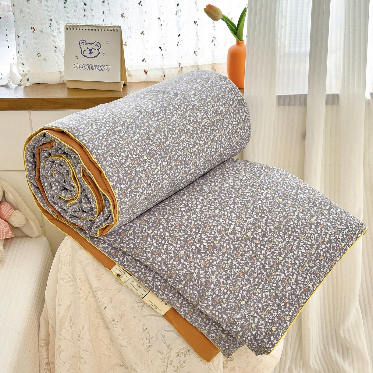 金蕊阁 2025新款A类水洗双层纱夏被大豆夏被夏凉被空调被花玥