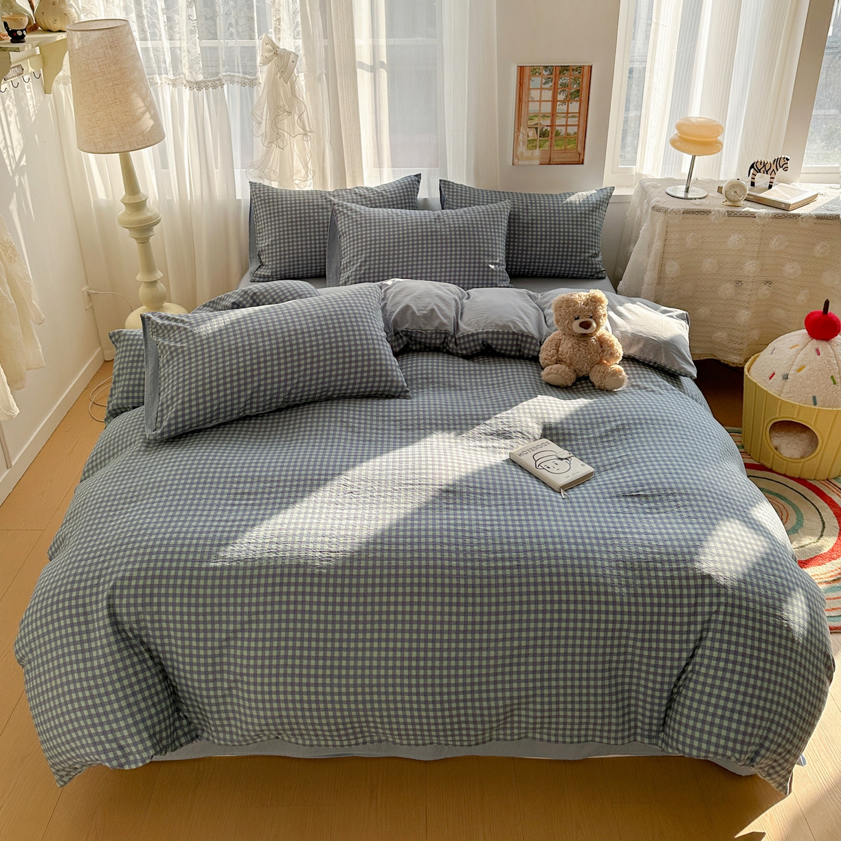 91家纺网 家纺一手货源 找家纺 （总）赫然家纺 2026春夏新款云感皱皱纱四件套套件