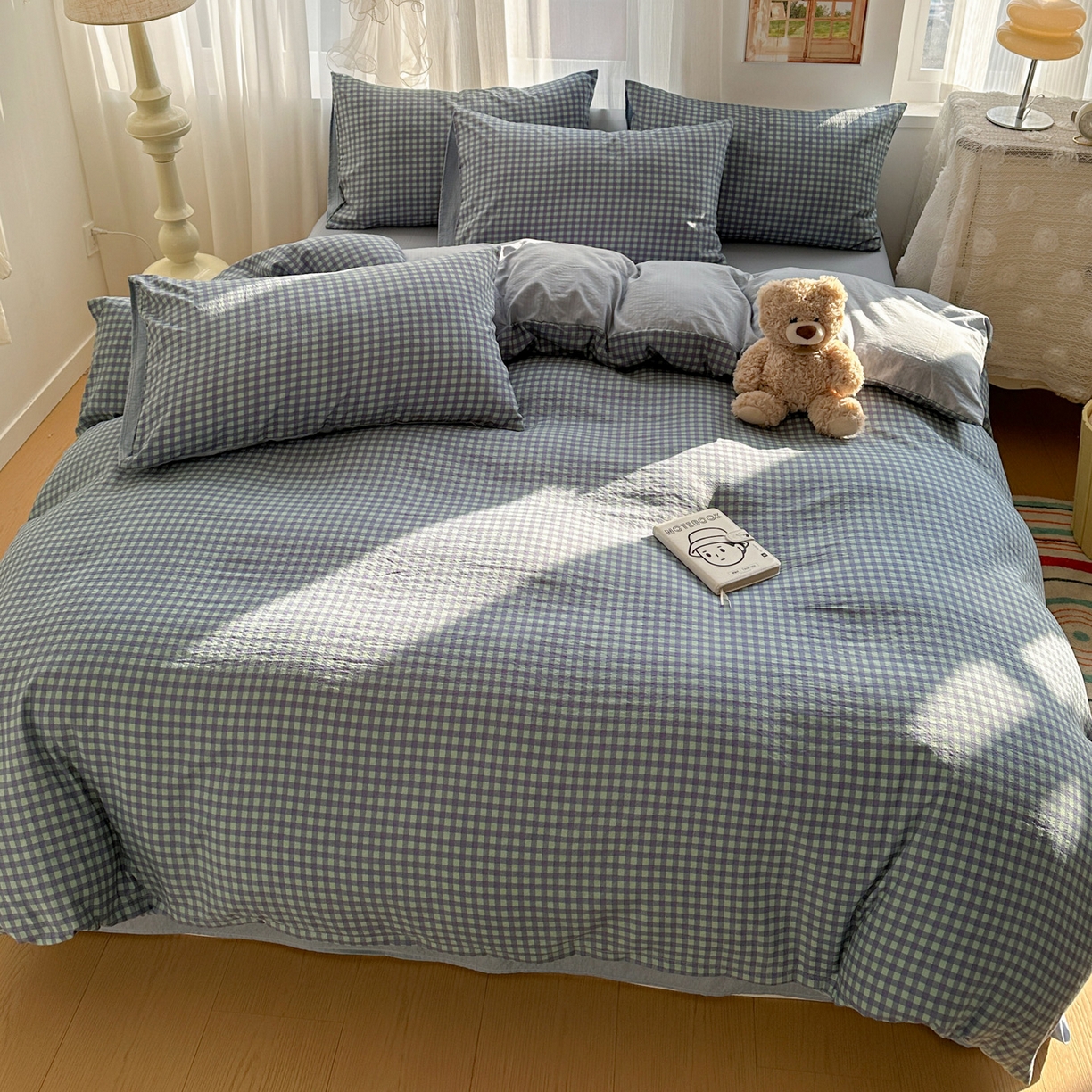 91家纺网 家纺一手货源 找家纺 （总）赫然家纺 2026春夏新款云感皱皱纱四件套套件