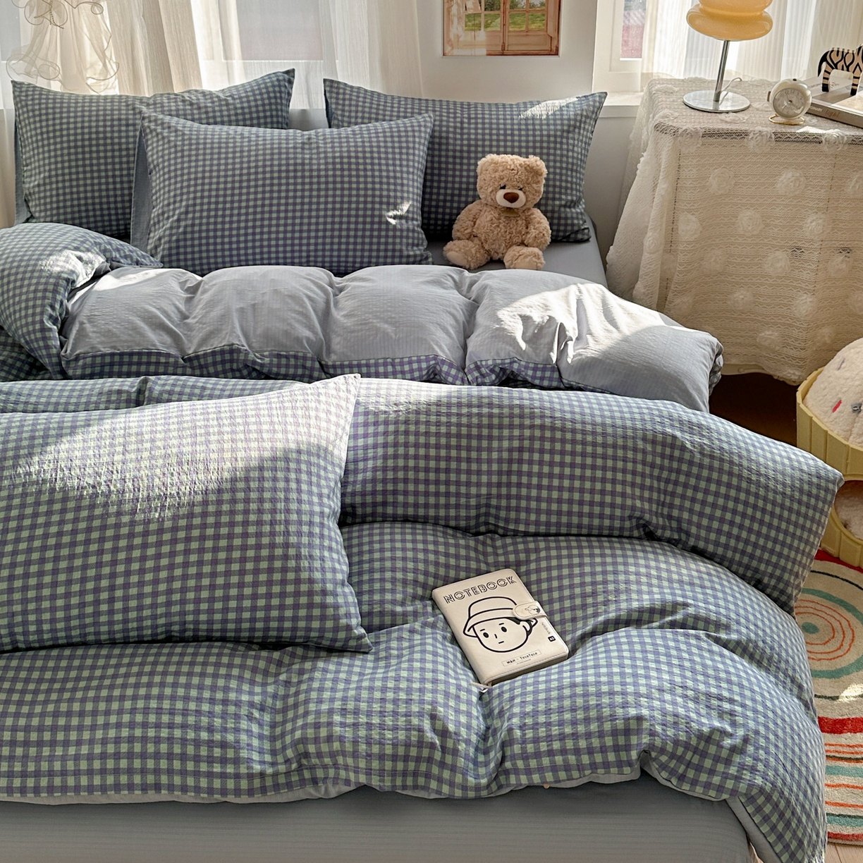 91家纺网 家纺一手货源 找家纺 （总）赫然家纺 2026春夏新款云感皱皱纱四件套套件