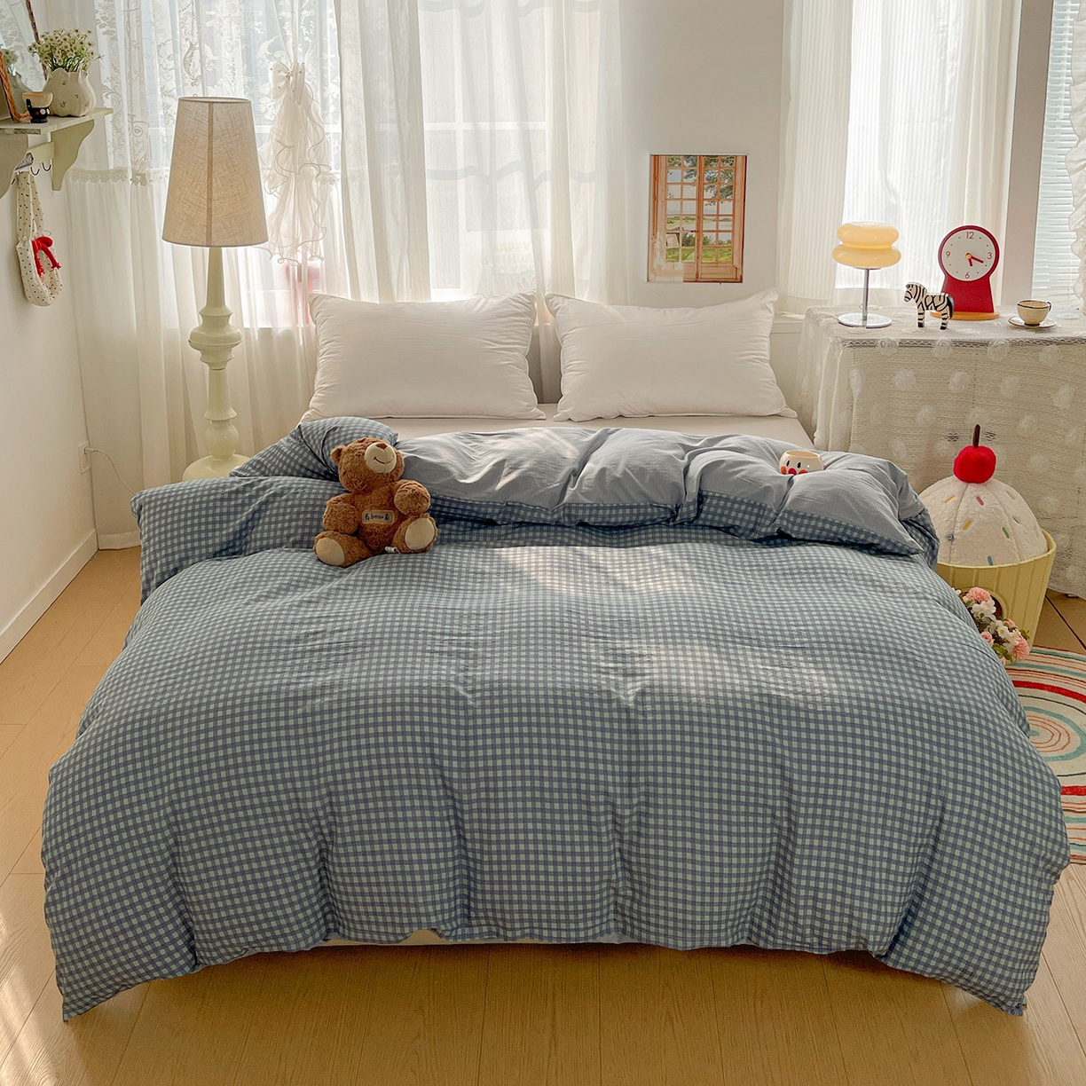 91家纺网 家纺一手货源 找家纺 （总）赫然家纺 2026春夏新款云感皱皱纱四件套套件