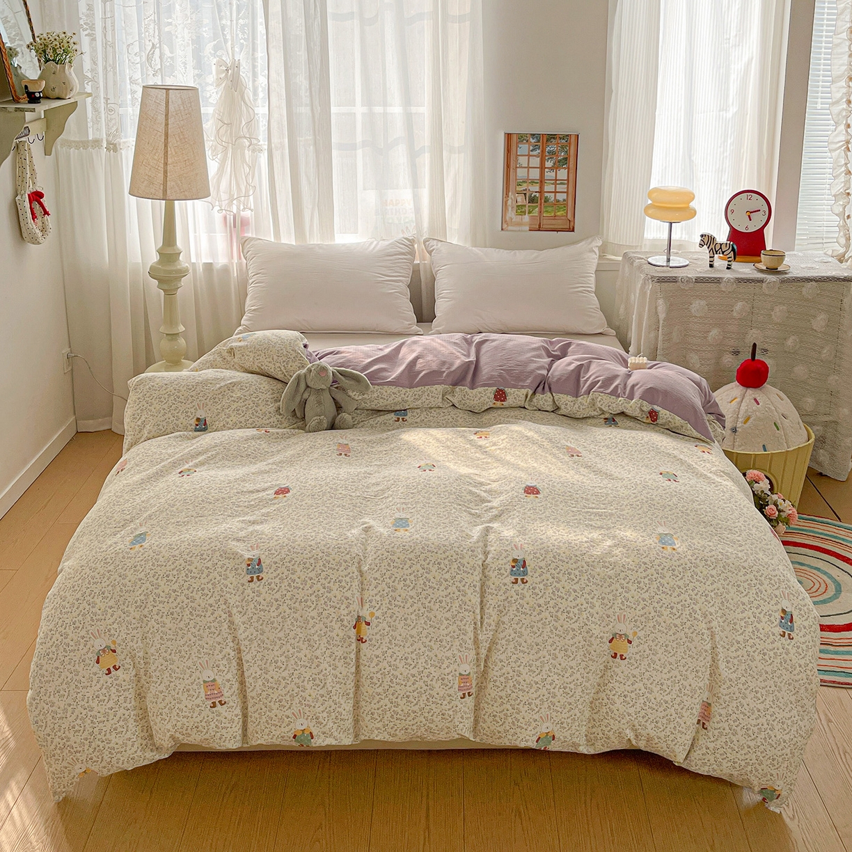 91家纺网 家纺一手货源 找家纺 （总）赫然家纺 20226春夏新款云感皱皱纱单被套 被套单件