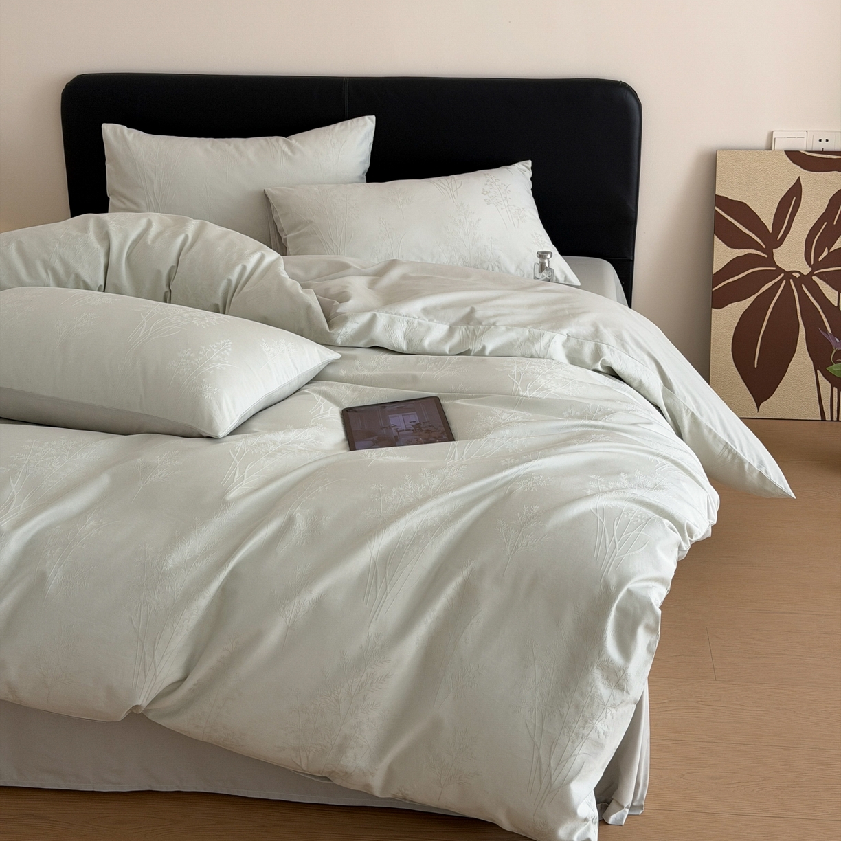 91家纺网 家纺一手货源 找家纺 （总）优彩 2026春夏新款60支浮雕提花全棉纯棉四件套