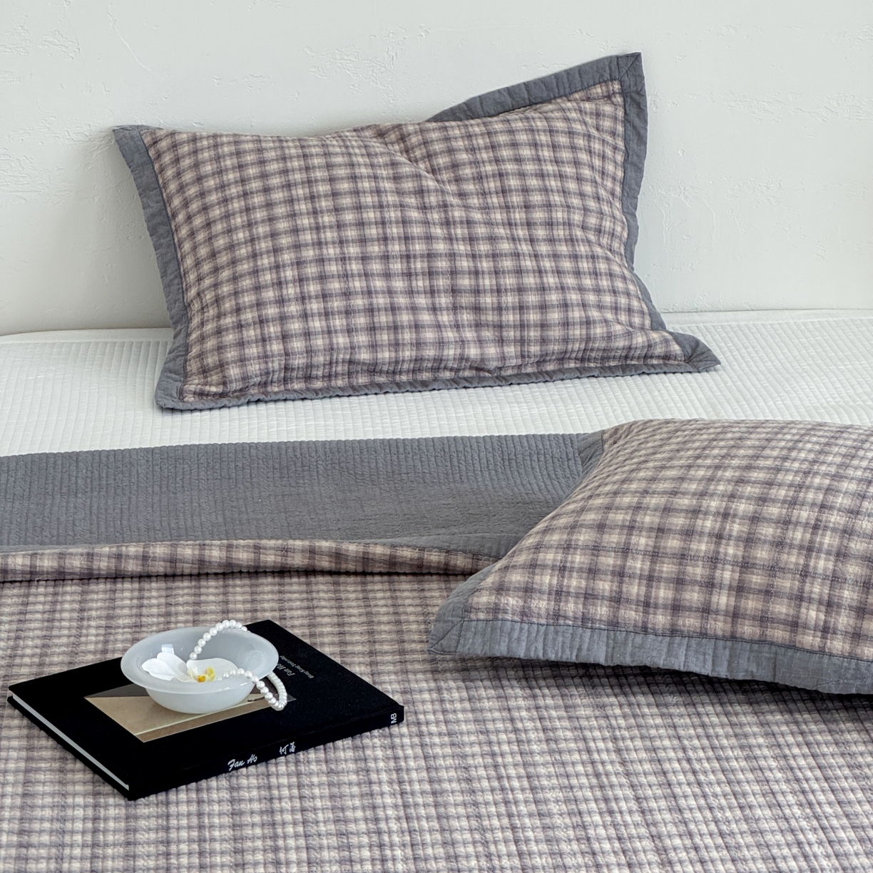 91家纺网 家纺一手货源 找家纺 床盖工厂店 2026新款新疆棉花床盖单品床盖单件三件套 浣花-灰