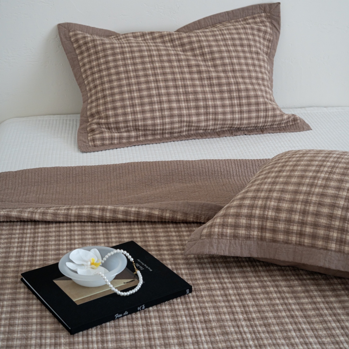 91家纺网 家纺一手货源 找家纺 床盖工厂店 2026新款新疆棉花床盖单品床盖单件三件套 浣花-咖