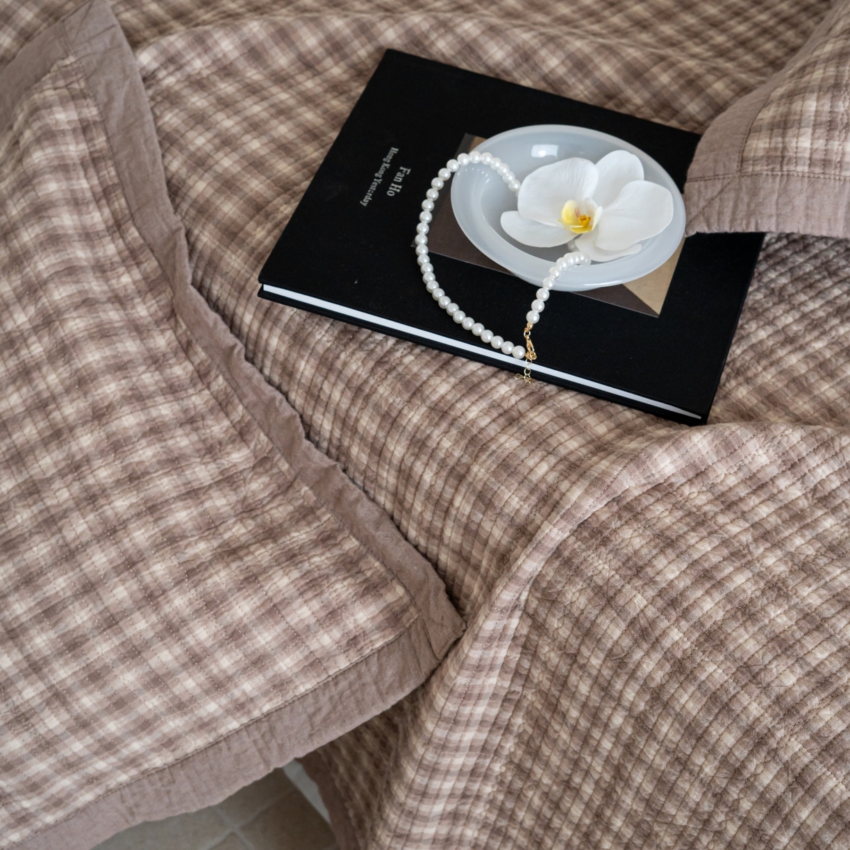 91家纺网 家纺一手货源 找家纺 床盖工厂店 2026新款新疆棉花床盖单品床盖单件三件套 浣花-咖