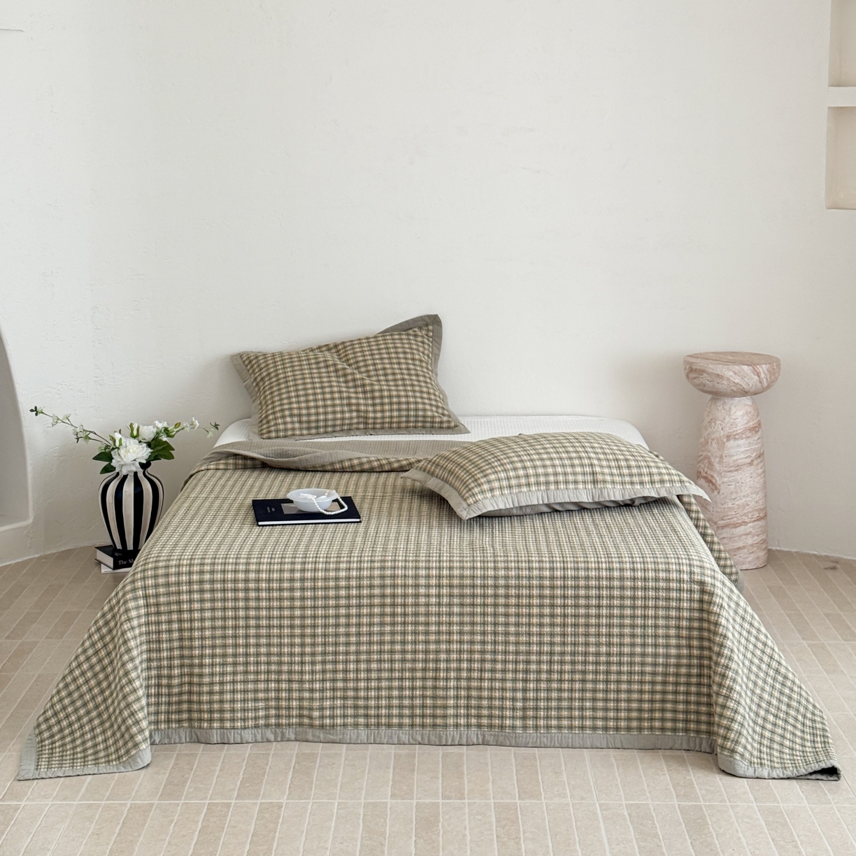 91家纺网 家纺一手货源 找家纺 床盖工厂店 2026新款新疆棉花床盖单品床盖单件三件套 浣花-绿