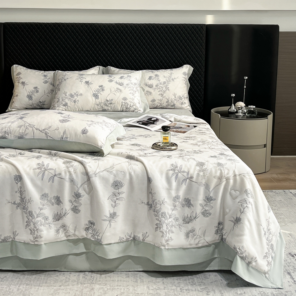 91家纺网 家纺一手货源 找家纺 迷尚家居 2026新款夏被100%莱赛尔数码印花夏被四件套50支天丝夏被 源序-夏被款