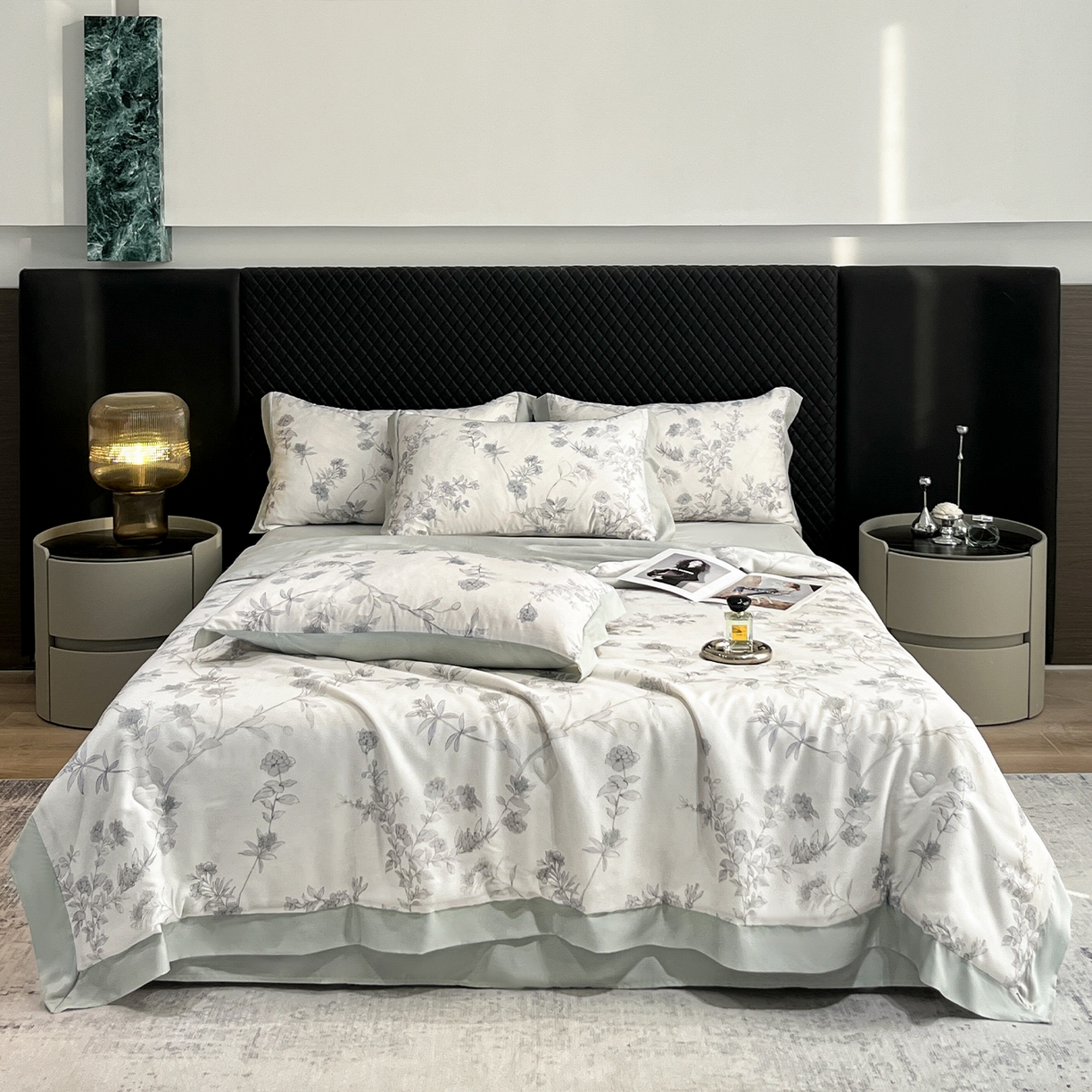 91家纺网 家纺一手货源 找家纺 迷尚家居 2026新款夏被100%莱赛尔数码印花夏被四件套50支天丝夏被 源序-夏被款