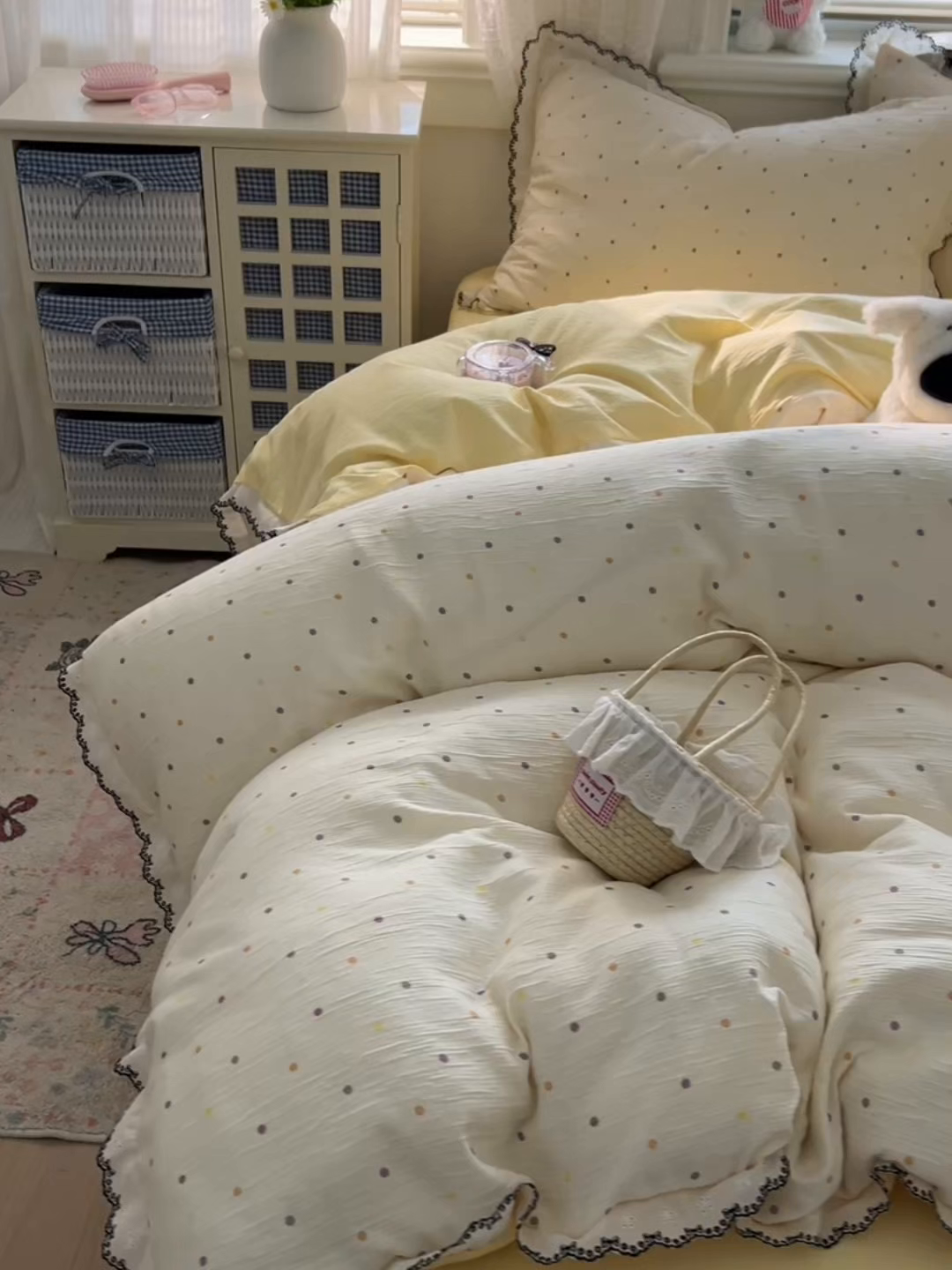 91家纺网 家纺一手货源 找家纺 （总）晚爱家纺（原晚安家居） 2026新款蕾丝刺绣花边韩版少女公主风三层纱四件套