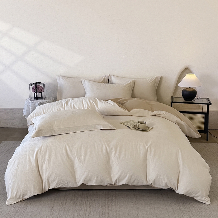 91家纺网 家纺一手货源 找家纺 （总）梵克保罗 2026新款全棉60S长绒棉立体厚织提花四件套