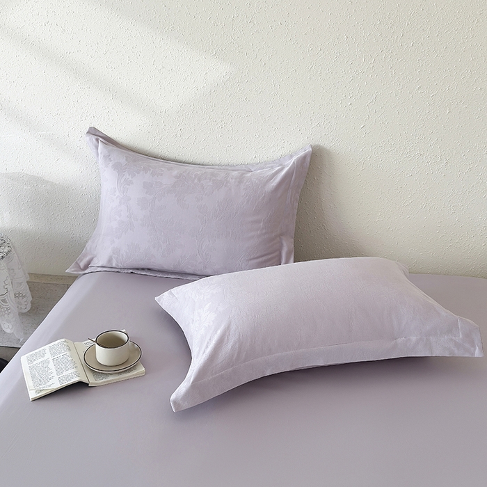 91家纺网 家纺一手货源 找家纺 梵克保罗 2026新款全棉60S长绒棉立体厚织提花四件套 香草-幻影紫