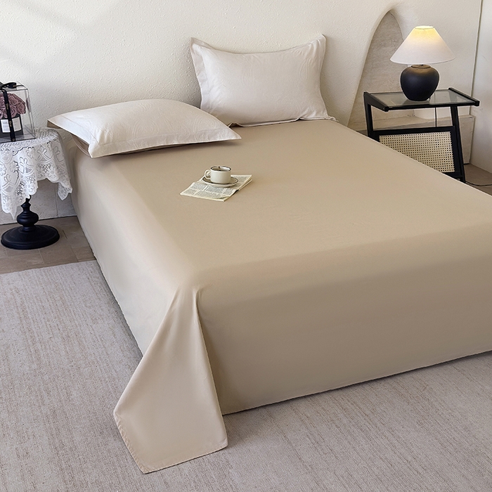 91家纺网 家纺一手货源 找家纺 梵克保罗 2026新款全棉60S长绒棉立体厚织提花单床单 米杏