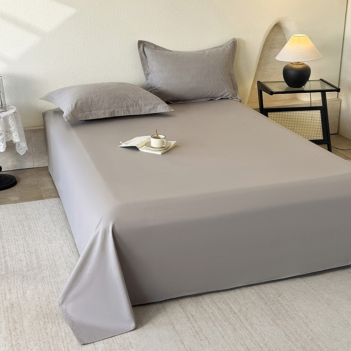 91家纺网 家纺一手货源 找家纺 梵克保罗 2026新款全棉60S长绒棉立体厚织提花单床单 太空灰