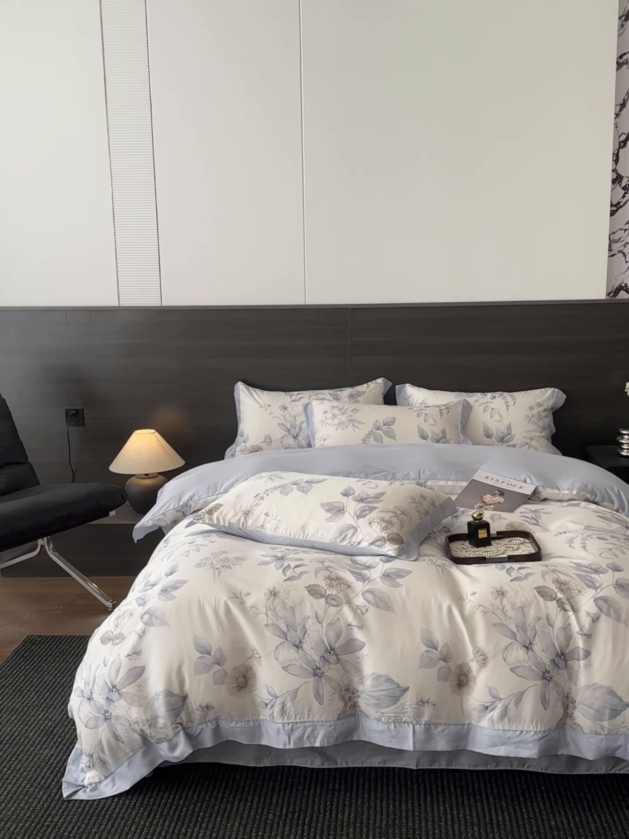 91家纺网 家纺一手货源 找家纺 迷尚家居 2026新款100%莱赛尔数码印花四件套 春溢然-被套款