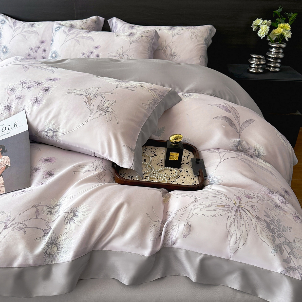 91家纺网 家纺一手货源 找家纺 迷尚家居 2026新款100%莱赛尔数码印花四件套 简悠集-被套款