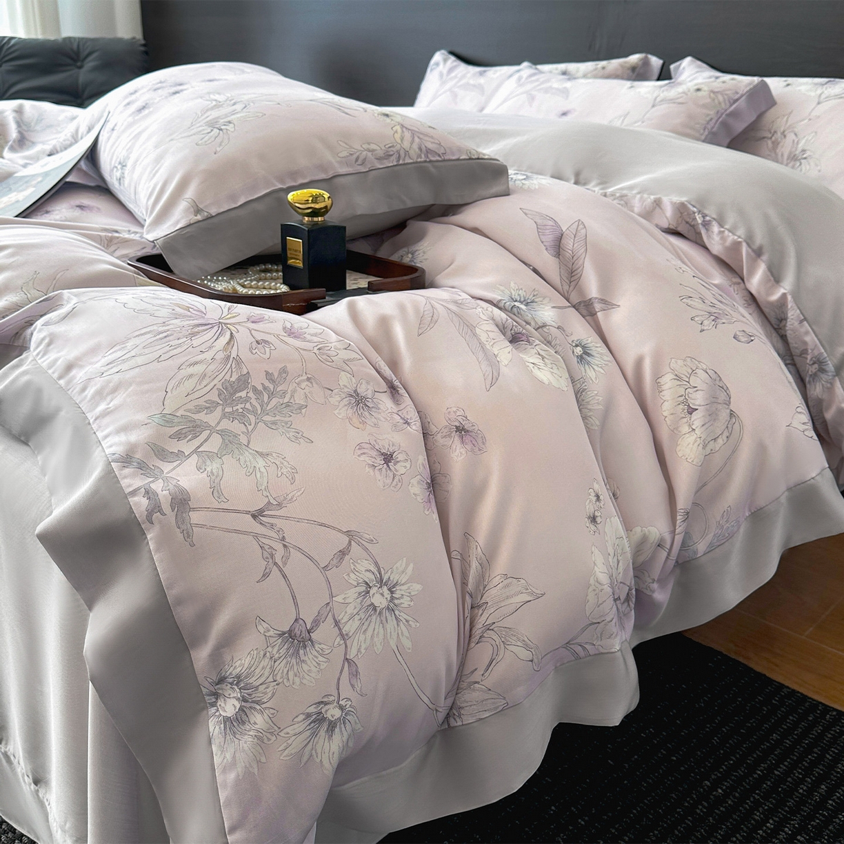 91家纺网 家纺一手货源 找家纺 迷尚家居 2026新款100%莱赛尔数码印花四件套 简悠集-被套款