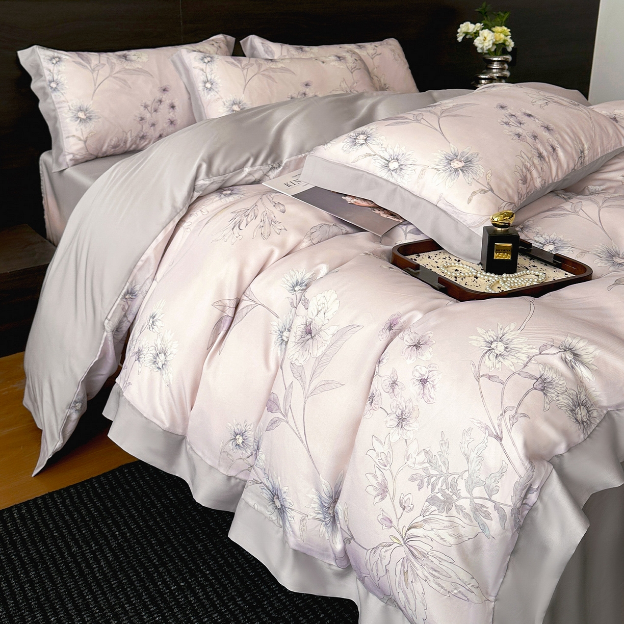 91家纺网 家纺一手货源 找家纺 迷尚家居 2026新款100%莱赛尔数码印花四件套 简悠集-被套款