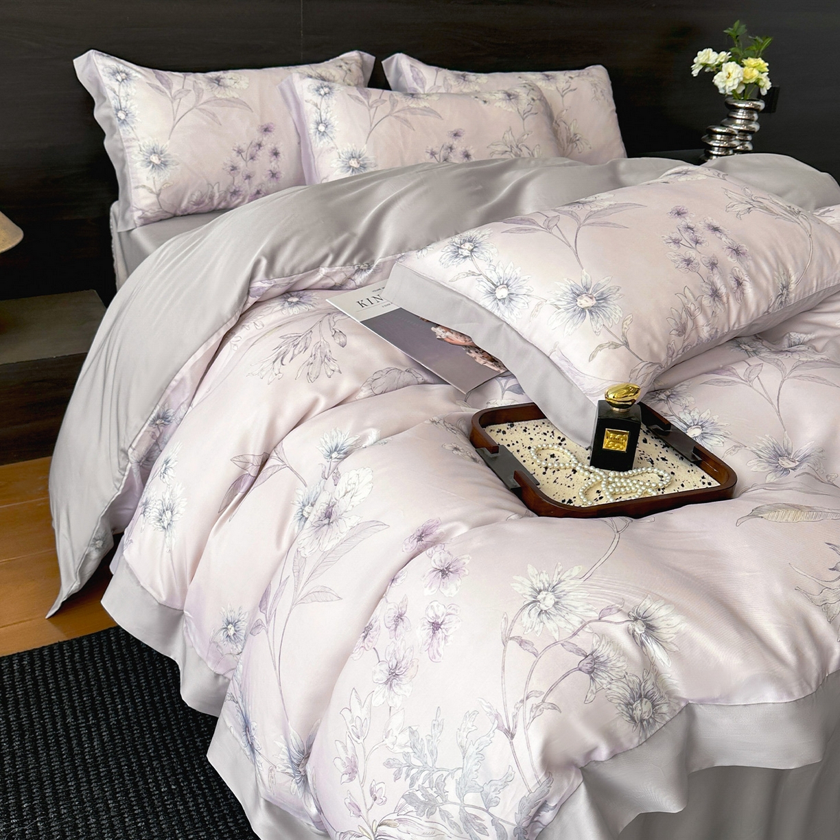 91家纺网 家纺一手货源 找家纺 迷尚家居 2026新款100%莱赛尔数码印花四件套 简悠集-被套款