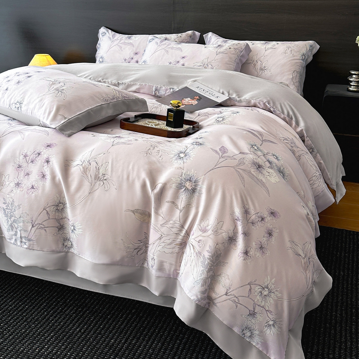 91家纺网 家纺一手货源 找家纺 迷尚家居 2026新款100%莱赛尔数码印花四件套 简悠集-被套款