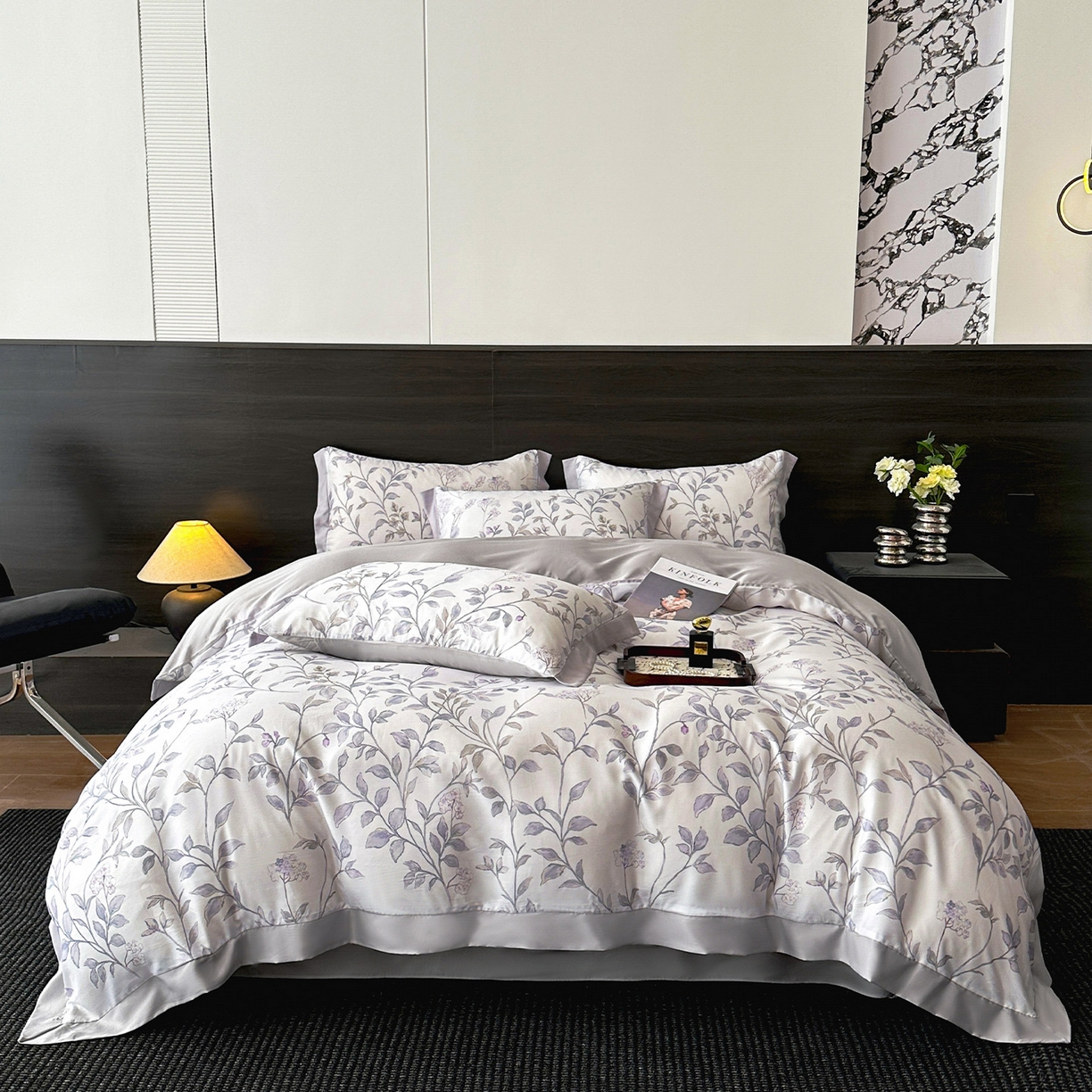 迷尚家居 2026新款100%莱赛尔数码印花四件套 蔓月-被套款
