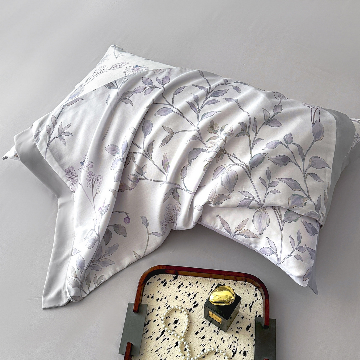 91家纺网 家纺一手货源 找家纺 迷尚家居 2026新款100%莱赛尔数码印花四件套 蔓月-被套款