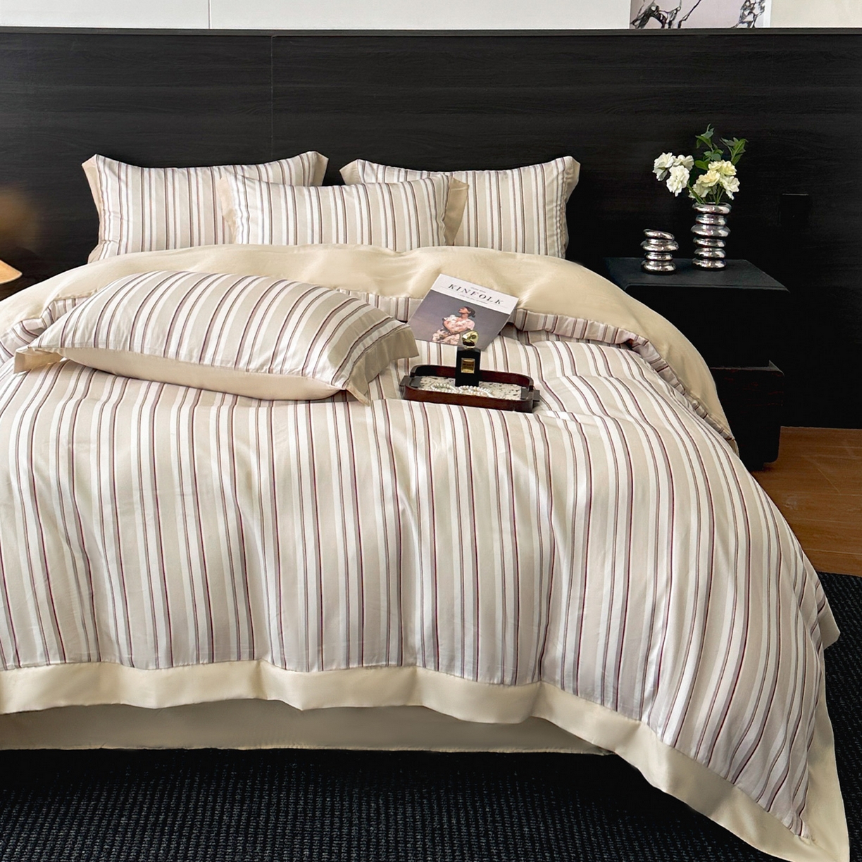 91家纺网 家纺一手货源 找家纺 迷尚家居 2026新款100%莱赛尔数码印花四件套 绅士咖-被套款