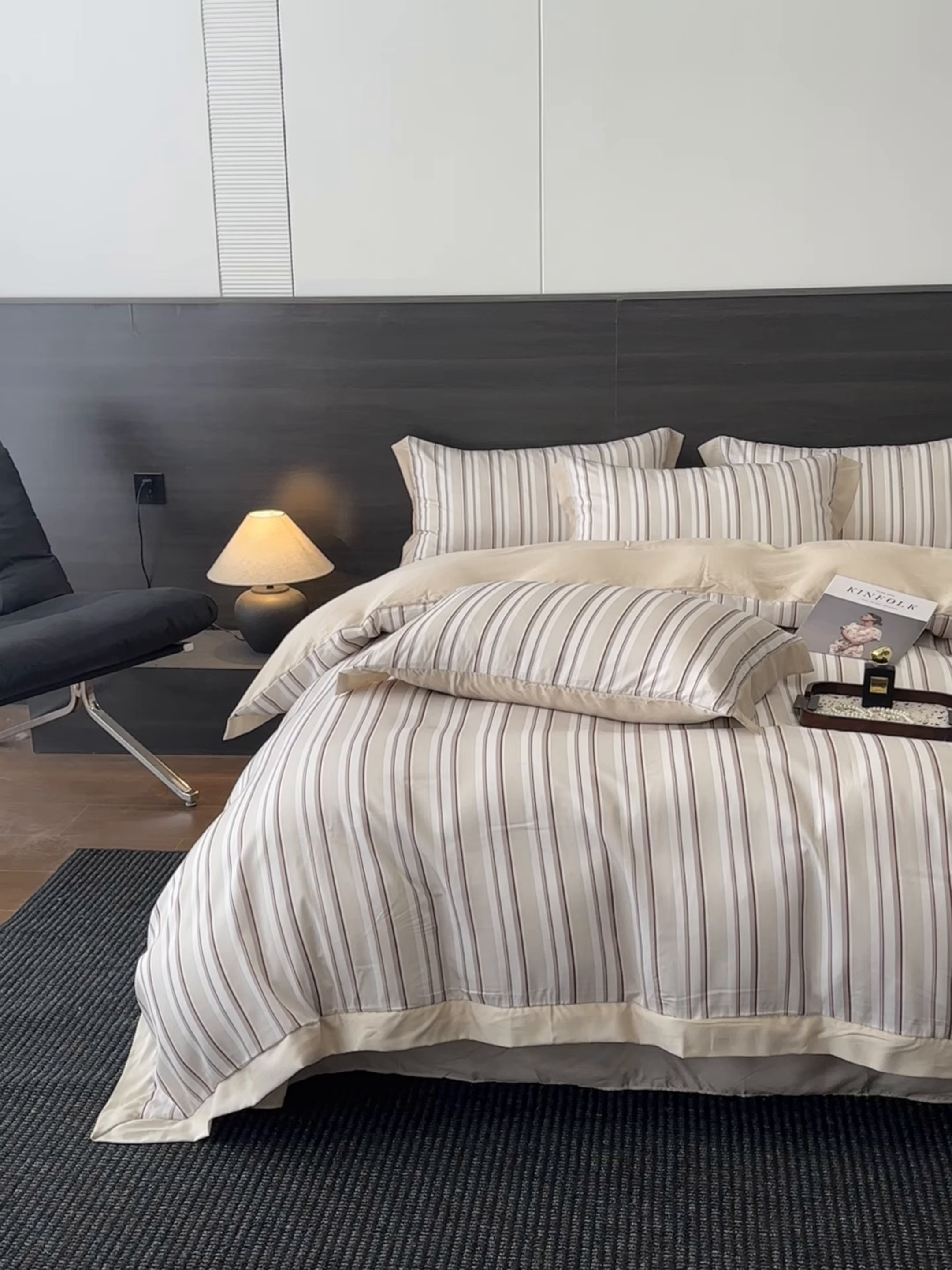 91家纺网 家纺一手货源 找家纺 迷尚家居 2026新款100%莱赛尔数码印花四件套 绅士咖-被套款