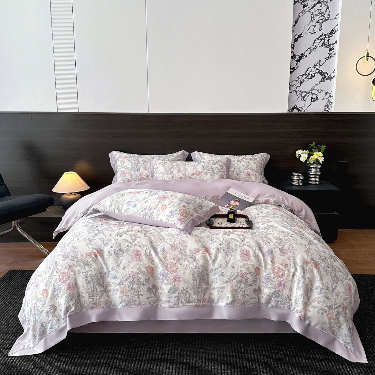 迷尚家居 2026新款100%莱赛尔数码印花四件套 颂旅-被套款