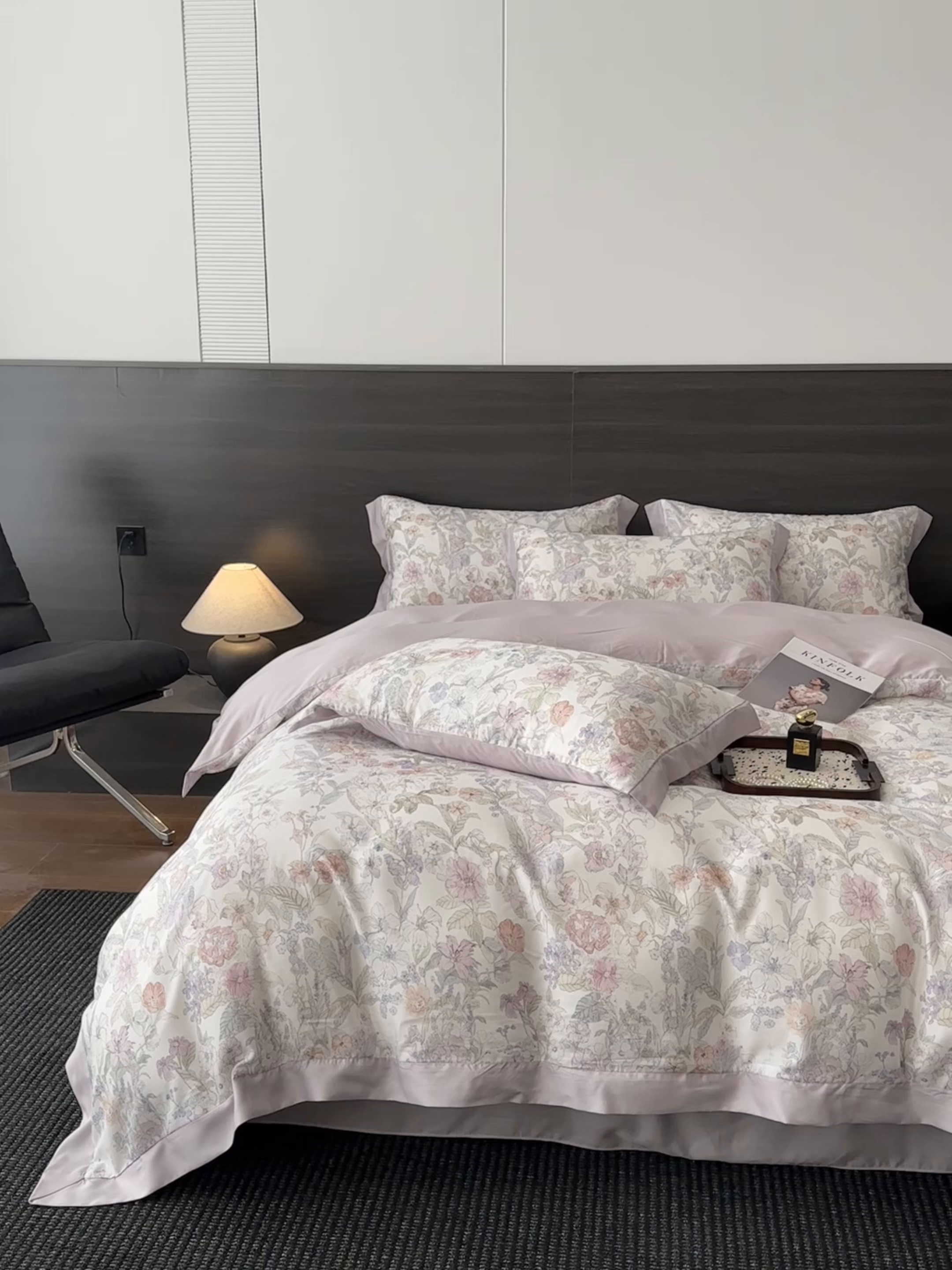 91家纺网 家纺一手货源 找家纺 迷尚家居 2026新款100%莱赛尔数码印花四件套 颂旅-被套款