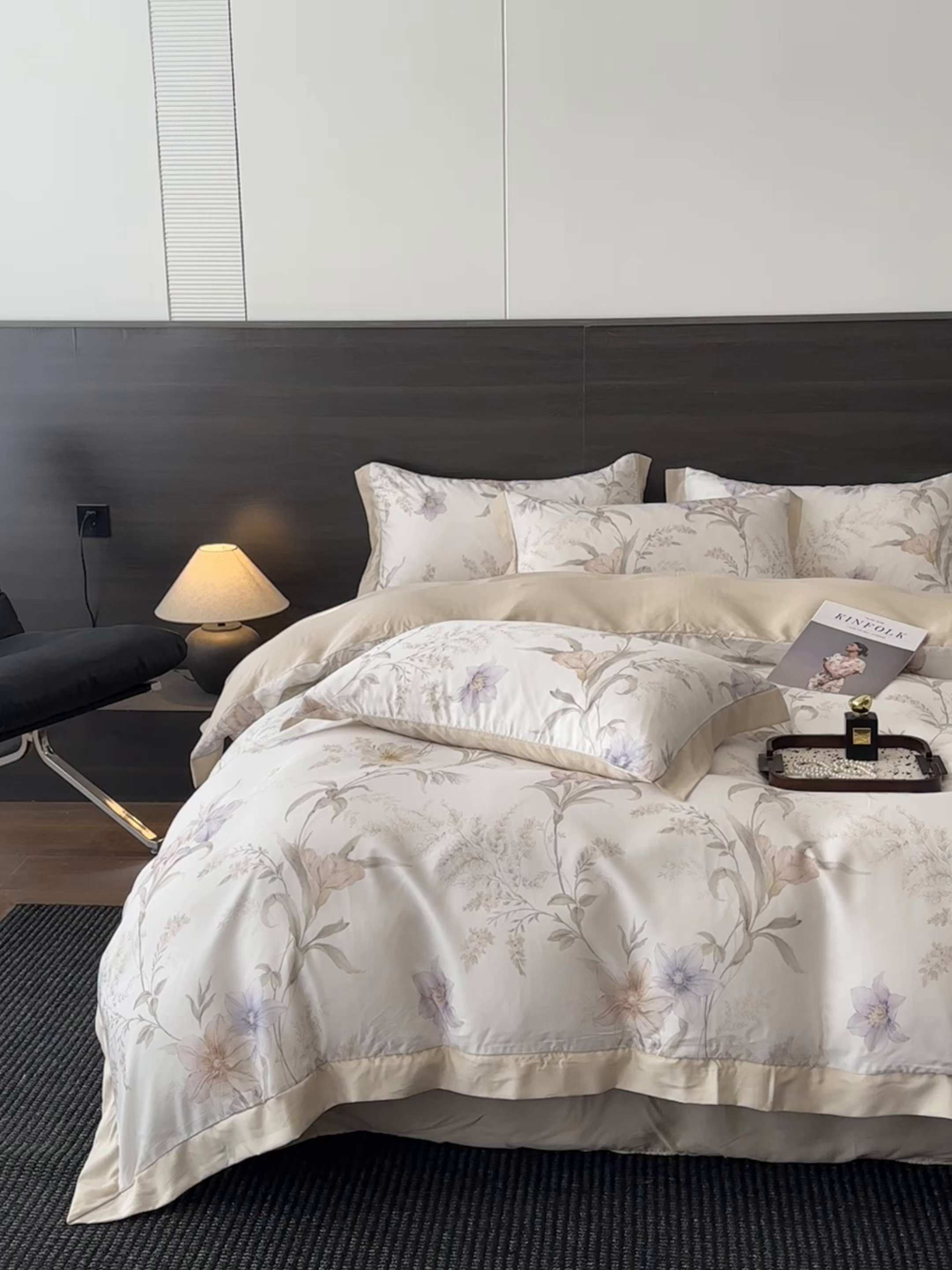 91家纺网 家纺一手货源 找家纺 迷尚家居 2026新款100%莱赛尔数码印花四件套 愈沐调-被套款