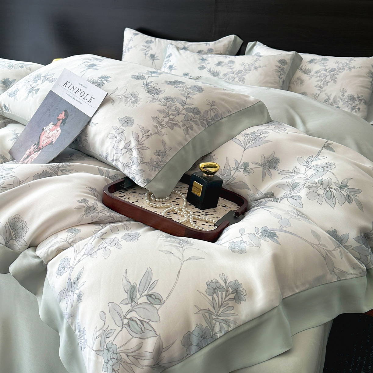 91家纺网 家纺一手货源 找家纺 迷尚家居 2026新款100%莱赛尔数码印花四件套 源序-被套款