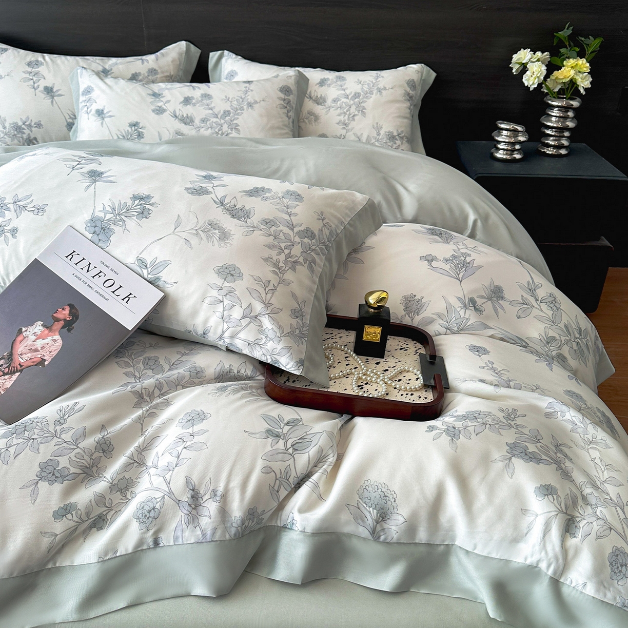 91家纺网 家纺一手货源 找家纺 迷尚家居 2026新款100%莱赛尔数码印花四件套 源序-被套款