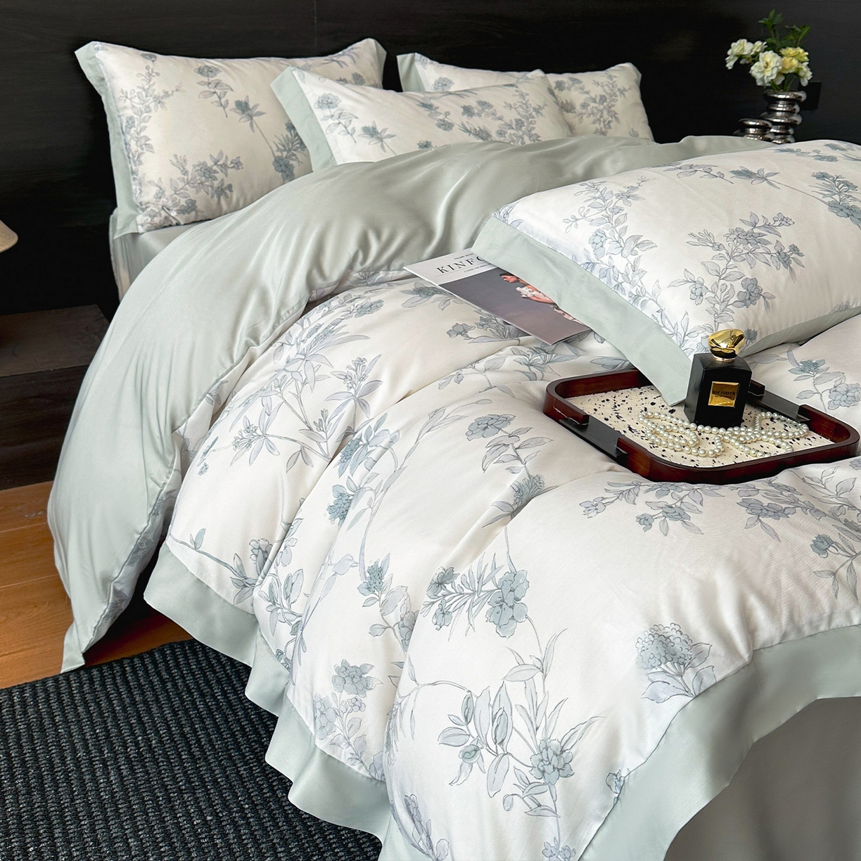 91家纺网 家纺一手货源 找家纺 迷尚家居 2026新款100%莱赛尔数码印花四件套 源序-被套款