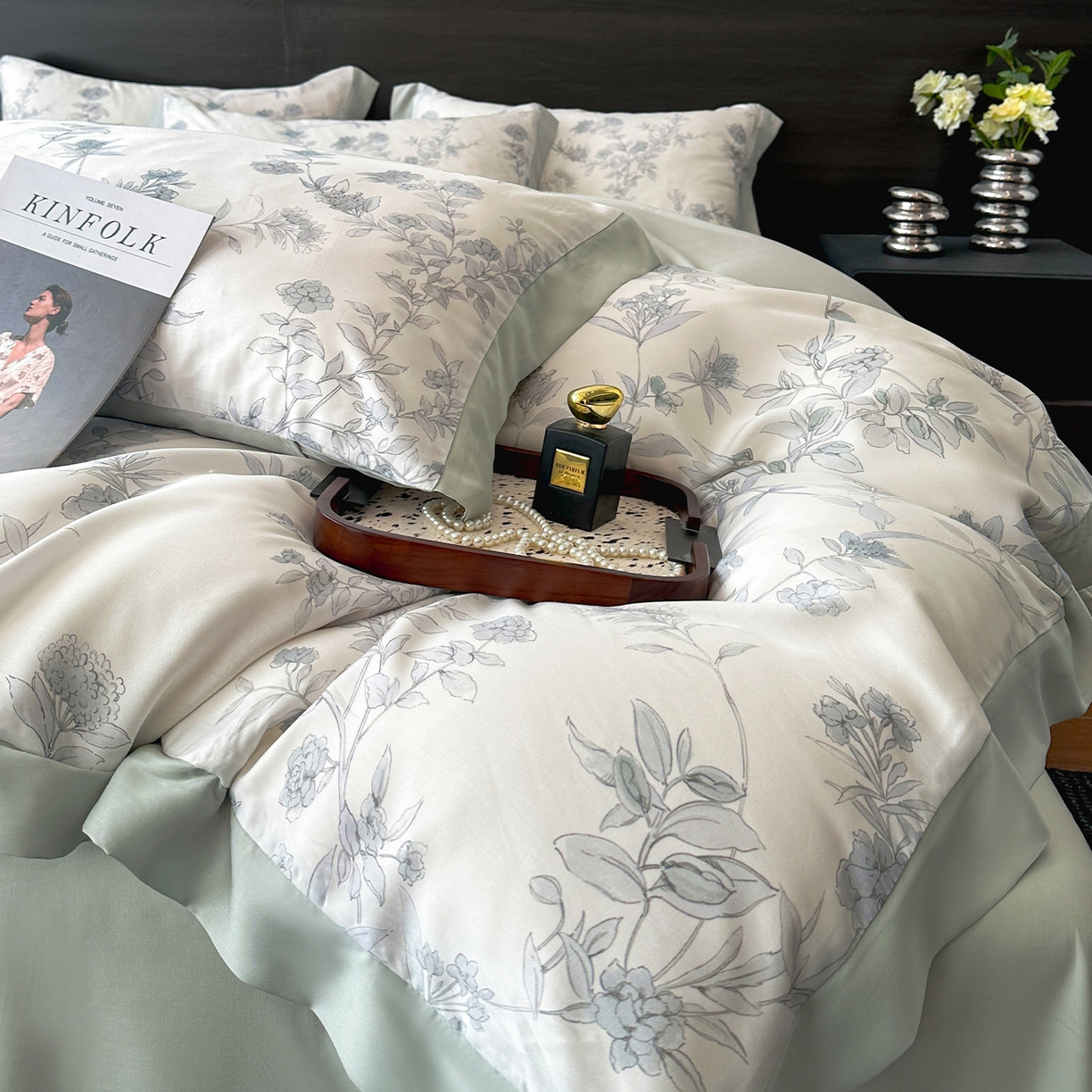 91家纺网 家纺一手货源 找家纺 迷尚家居 2026新款100%莱赛尔数码印花四件套 源序-被套款