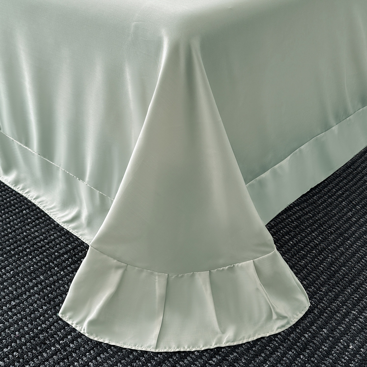 91家纺网 家纺一手货源 找家纺 迷尚家居 2026新款100%莱赛尔数码印花四件套 自然低语绿-被套款