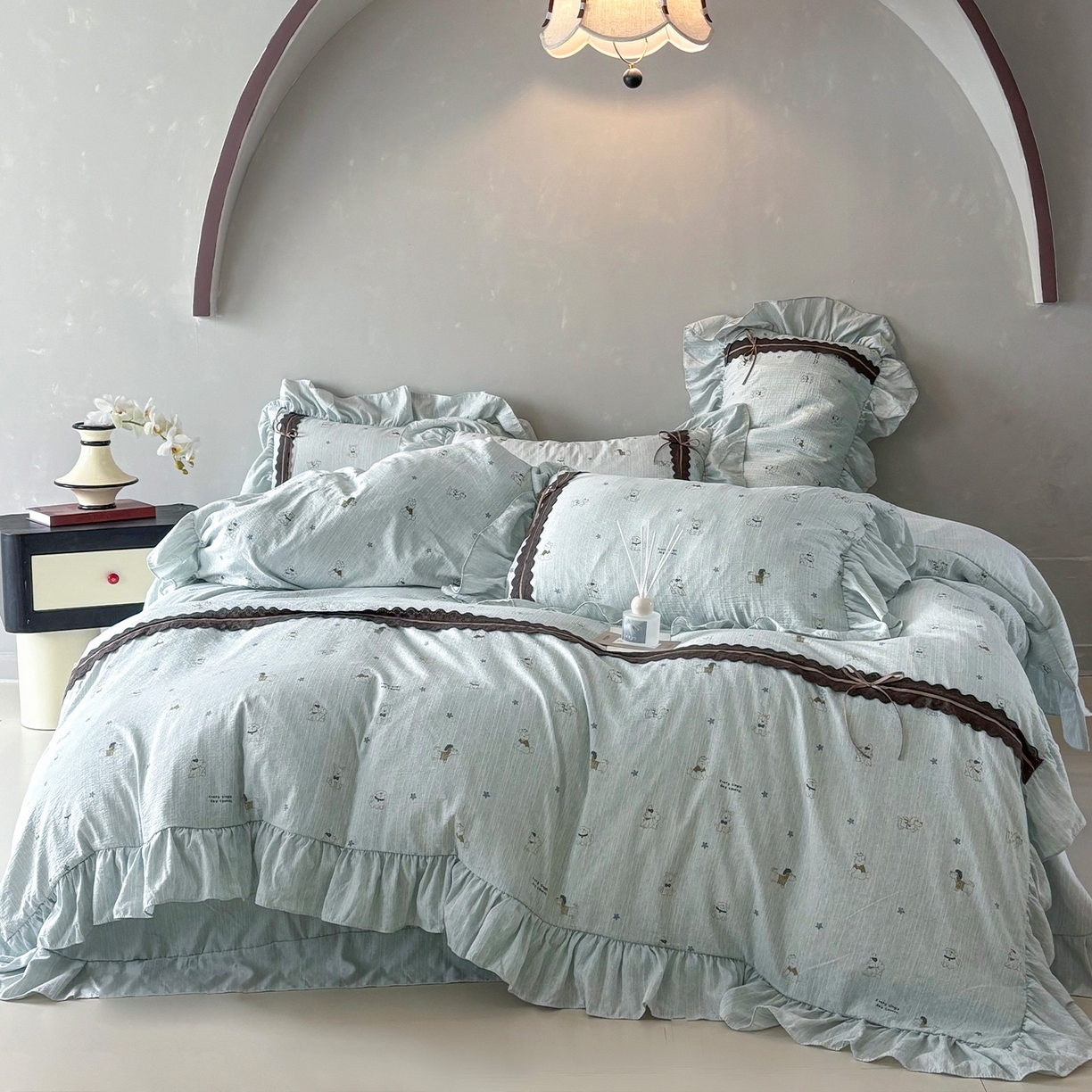 91家纺网 家纺一手货源 找家纺 （总）迷尚家居 2026新款提花色织麻花边四件套