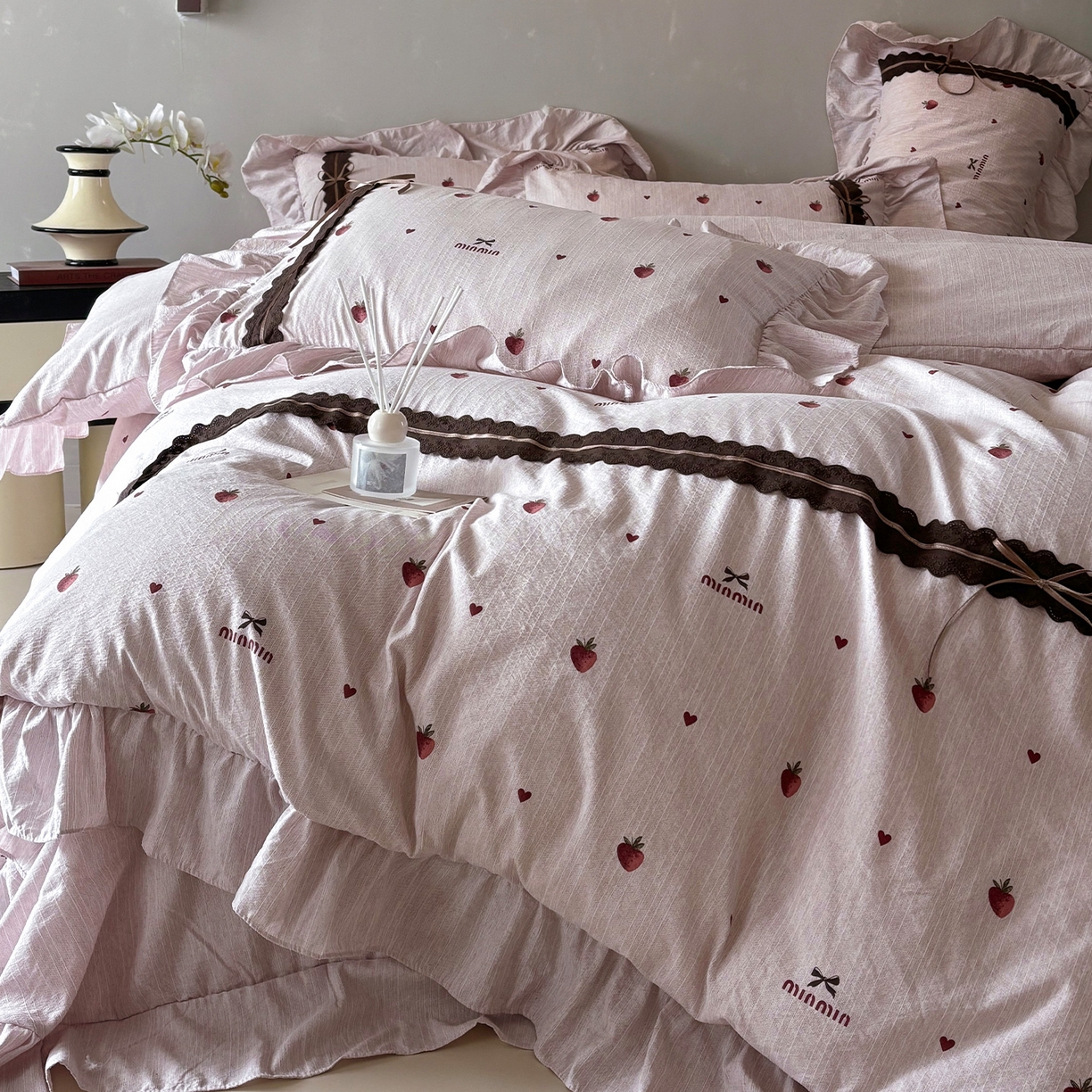 91家纺网 家纺一手货源 找家纺 （总）迷尚家居 2026新款提花色织麻花边四件套