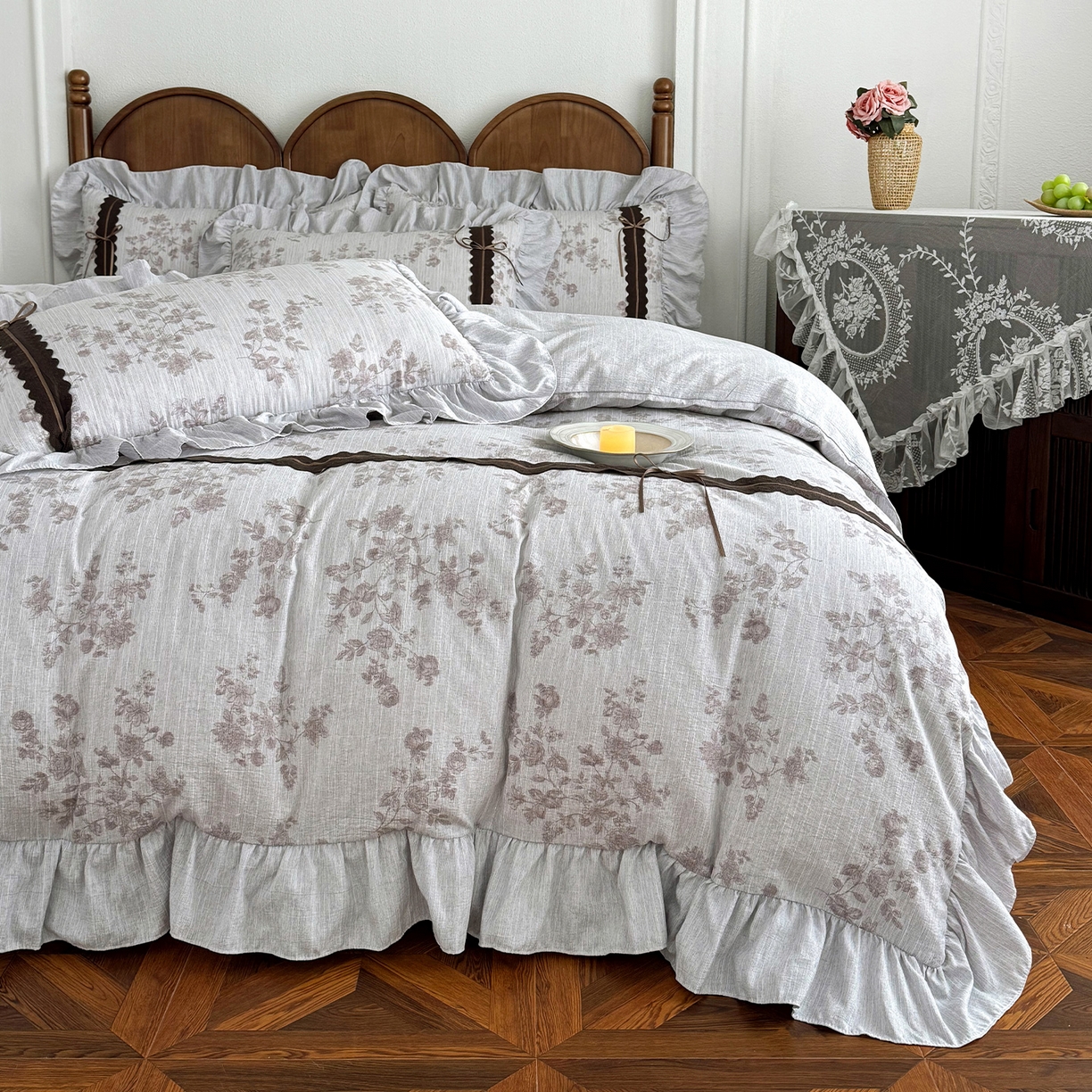 91家纺网 家纺一手货源 找家纺 （总）迷尚家居 2026新款提花色织麻花边四件套