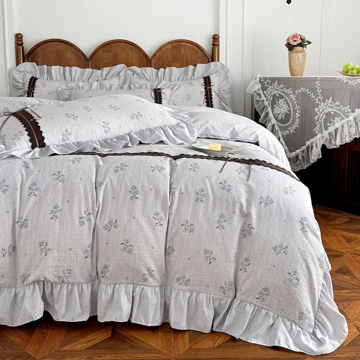 91家纺网 家纺一手货源 找家纺 （总）迷尚家居 2026新款提花色织麻花边四件套